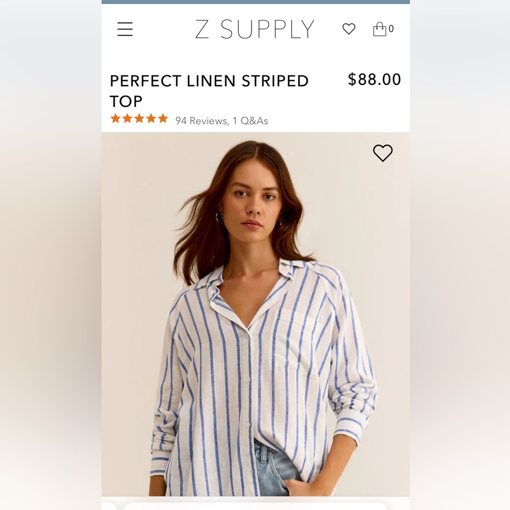 Zsupply PERFECT LINEN STRIPED TOP